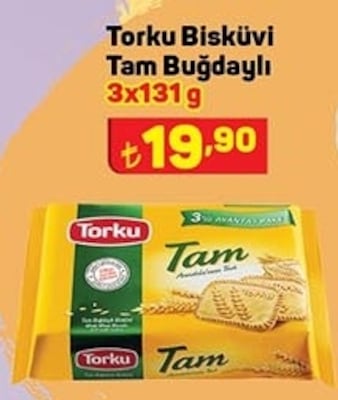 Torku Bisküvi Tam Buğdaylı 3x131 g image