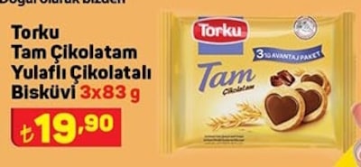 Torku Tam Çikolatam Yulaflı Çikolatalı Bisküvi 3x83 g image