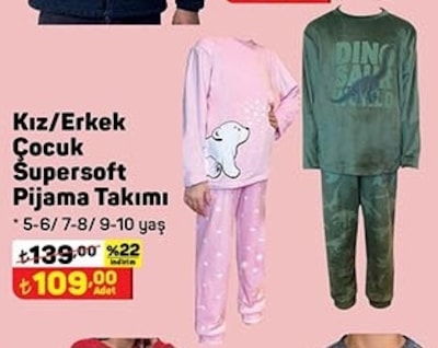 Süpersoft Kız/Erkek Çocuk Pijama Takımı image