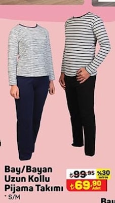 Uzun Kollu Bay/Bayan Pijama Takımı image