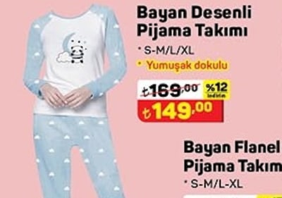 Desenli Bayan Pijama Takımı image