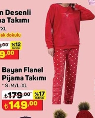 Flanel Bayan Pijama Takımı image