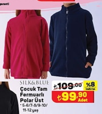 Silk&Blue Çocuk Tam Fermuarlı Polar Üst image