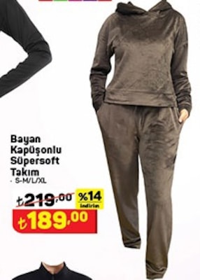 Bayan Kapüşonlu Süpersoft Takım image