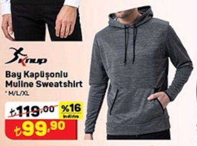 Knup Bay Kapüşonlu Muline Sweatshirt image
