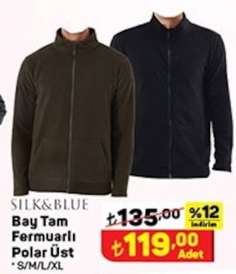 Silk&Blue Bay Tam Fermuarlı Polar Üst image