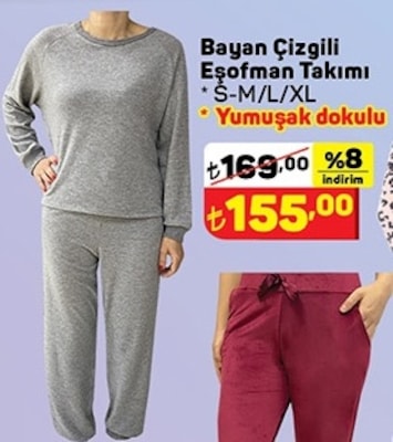 Bayan Çizgili Eşofman Takımı image