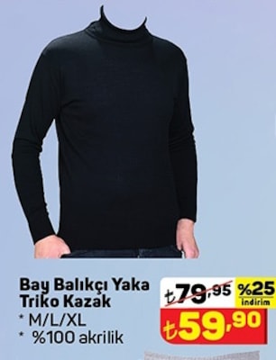 Bay Balıkçı Yaka Triko Kazak image