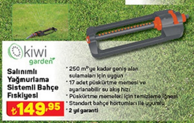 Kiwi Garden Salınımlı Yağmurlama Sistemli Bahçe Fıskiyesi image