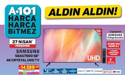 Samsung 58AU7000 58 inç 4K CRYSTAL UHD TV image