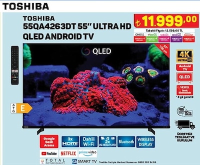 Toshiba 55QA4263DT 55 inç Ultra HD QLED Android TV image