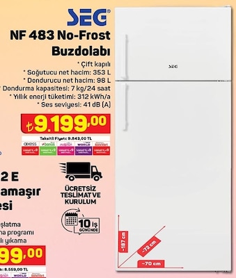 Seg NF 483 No-Frost Buzdolabı image