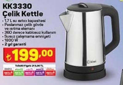 Kiwi KK3330 Çelik Kettle 1.7 L image