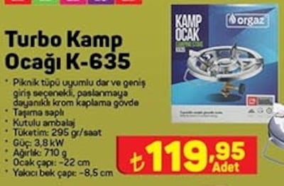 Turbo Kamp Ocağı K-635 image