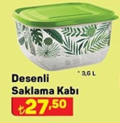 Desenli Saklama Kabı 3,6 L  image