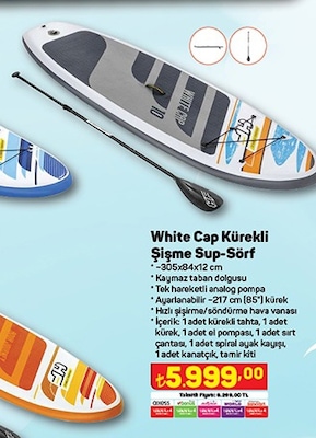 Bestway White Cap Kürekli Şişme Sup-Sörf  image