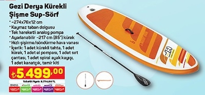 Bestway Gezi Derya Kürekli Şişme Sup-Sörf 274x76x12 cm  image