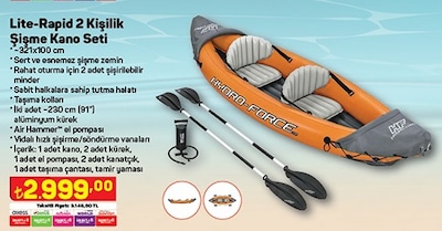 Bestway Lite-Rapid 2 Kişlik Şişme Kano Seti 321x100 cm image