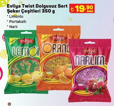 Evliya Twist Dolgusuz Sert Şeker Çeşitleri 350 g image