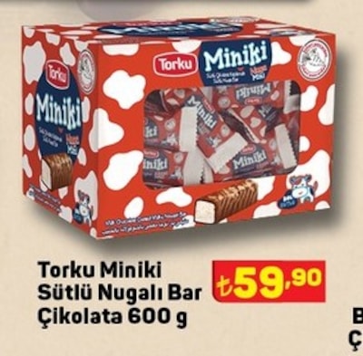 Torku Miniki Sütlü Nugalı Bar Çikolata 600 g image