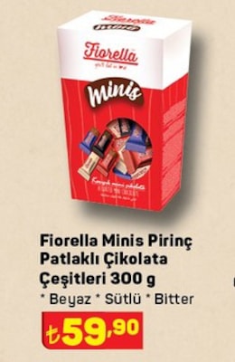 Fiorella Minis Pirinç Patlaklı Çikolata Çeşitleri 300 g image