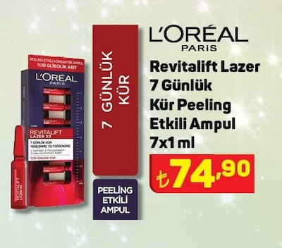 Loreal Paris Revitalift Lazer 7 Günlük Kür Peeling Etkili Ampul 7x1 ml  image