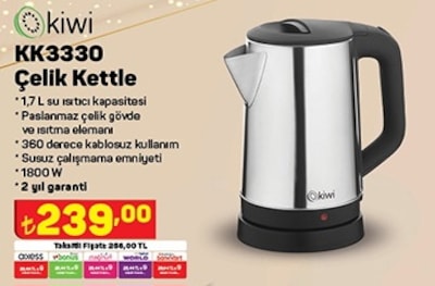 Kiwi KK3330 Çelik Kettle 1,7 L image