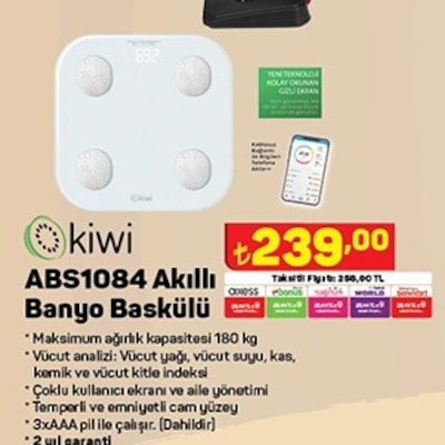 Kiwi ABS1084 Akıllı Banyo Baskülü image