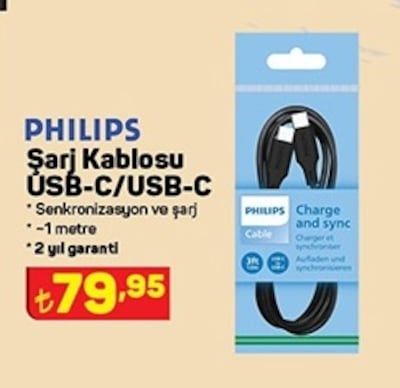 Philips Şarj Kablosu USB-C/USB-C image