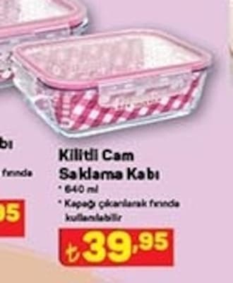 Kilitli Cam Saklama Kabı 640 ml image