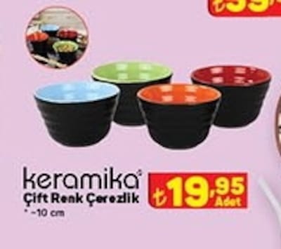 Keramika Çift Renk Çerezlik 10 cm image