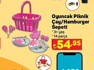 Oyuncak Piknik Çay/Hamburger Sepeti  image