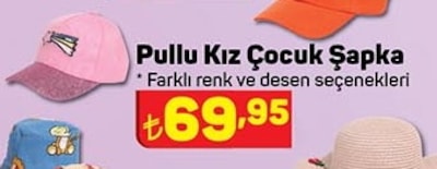 Pullu Kız Çocuk Şapka  image