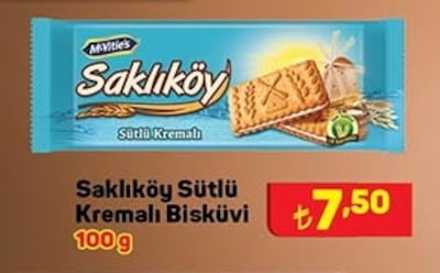 Ülker Saklıköy Sütlü Kremalı Bisküvi 100 g image