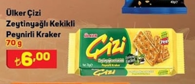 Ülker Çizi Zeytinyağlı Kekikli Peynirli Kraker 70 g image