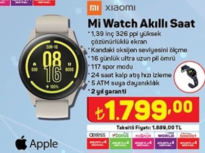 Xiaomi Mi Watch 1.39 inç Akıllı Saat image