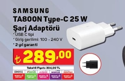 Samsung TA800N Type C 25 W Şarj Adaptörü image