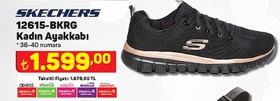 Skechers 12615-BKRG Kadın Ayakkabı image