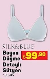 Silk & Blue Bayan Düğme Detaylı Sütyen image