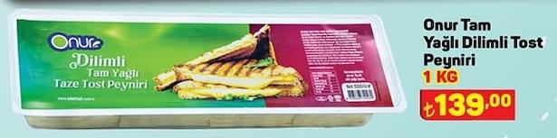 Onur Tam Yağlı Dilimli Tost Peyniri 1 Kg image