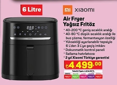 Xiaomi Air Fryer Yağsız Fritöz 6 Litre image