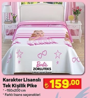 Barbie Zorluteks Karakter Lisanslı Tek Kişilik Pike image