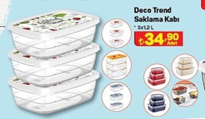 Deco Trend Saklama Kabı 3x1,2 L  image