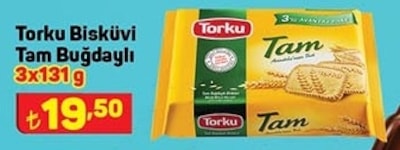 Torku Bisküvi Tam Buğdaylı 3x131 g image