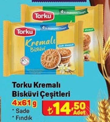 Torku Kremalı Bisküvi Çeşitleri 4x61 g image