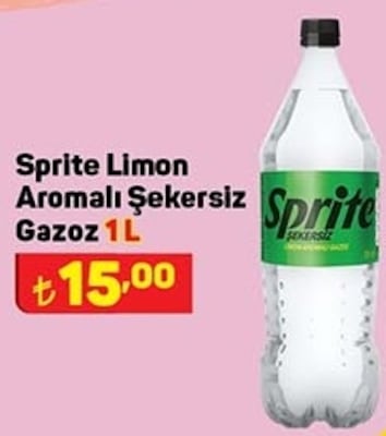 Sprite Limon Aromalı Şekersiz Gazoz 1 L image