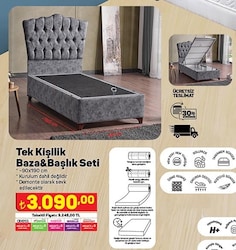 Tek Kişilik Baza&Başlık Seti image