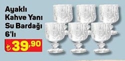 Ayaklı Kahve Yanı Su Bardağı 6'lı image