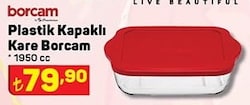 Paşabahçe Borcam Plastik Kapaklı Kare Borcam 1950 cc image