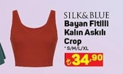 Silk&Blue Bayan Fitilli Kalın Askılı Crop image
